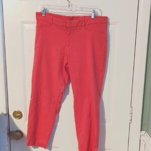 AGB Coral Pink Pants Size 14 Stretch Spring Summer Cruise Vacation Fun